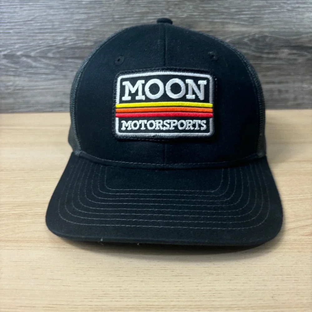 Moon Motorsports Hat Cap Snapback Black Monticello‎ Minnesota Logo Patch